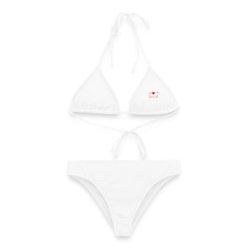 mei herz schlogt boarisch - Frauen Bikini - Weiß - Vorne - AI Model Female 172 dark (172cm)