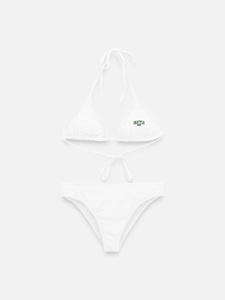 Seattle Schriftzug Grün - Frauen Bikini - Weiß