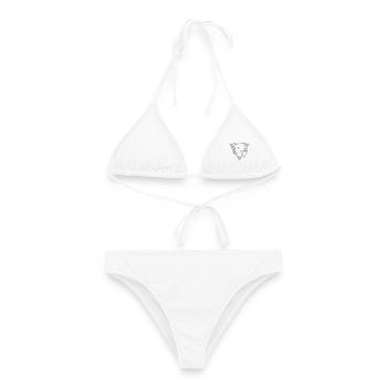 Bär in geometrischer Form - Line-Art-Design - Frauen Bikini - Weiß - Vorne - AI Model Female 172 dark (172cm)