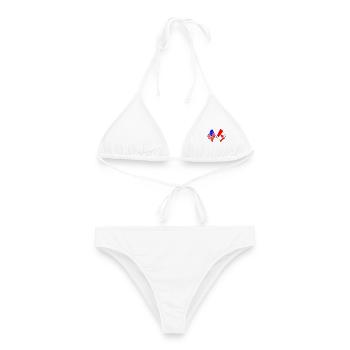 Drapeau des États-Unis et drapeau du Canada - Bikini femme - blanc - Devant - AI Model Female 172 dark (172cm)