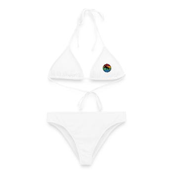 14 Hammerhai sunset - Frauen Bikini - Weiß - Vorne - AI Model Female 172 dark (172cm)