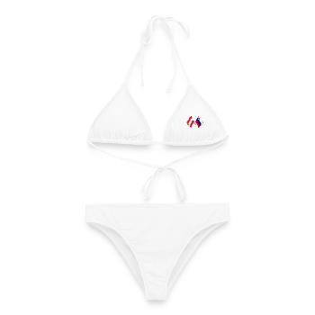 Drapeau de l’Autriche et drapeau de la Slovénie - Bikini femme - blanc - Devant - AI Model Female 172 dark (172cm)