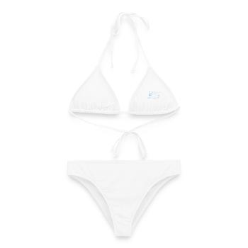 Blaue Robbe – entspanntes Meerestier-Motiv - Frauen Bikini - Weiß - Vorne - AI Model Female 172 dark (172cm)