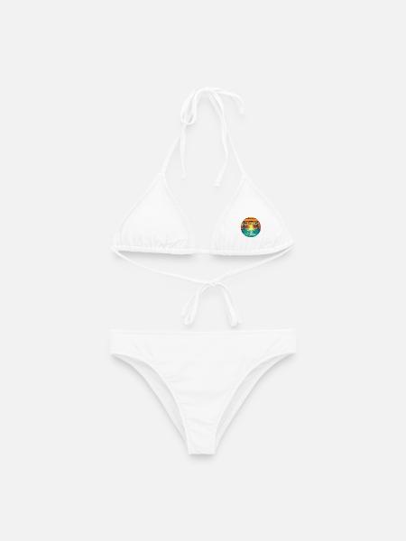 Golf von Mexiko Strand Palmen Sommerferien tshirt - Frauen Bikini - Weiß