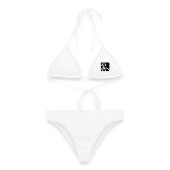 Vélo de route stylisé avec barre de chute - Bikini femme - blanc - Devant - AI Model Female 172 dark (172cm)