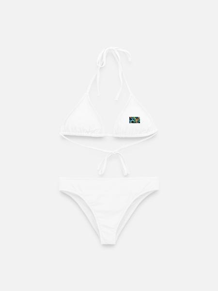 Künstlerischer Farbswirbel - Frauen Bikini - Weiß
