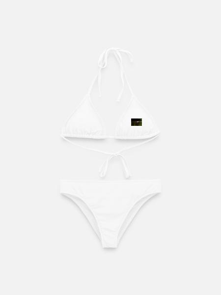 Biber schwimmt im flachen Wasser auf die Kamera zu - Frauen Bikini - Weiß