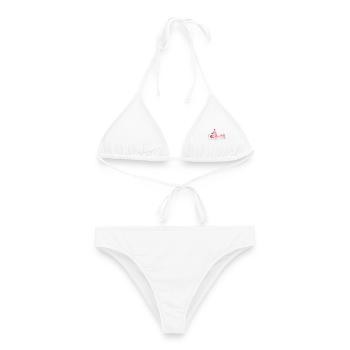 Sapin de Noël avec étoiles et cadeaux - Bikini femme - blanc - Devant - AI Model Female 172 dark (172cm)