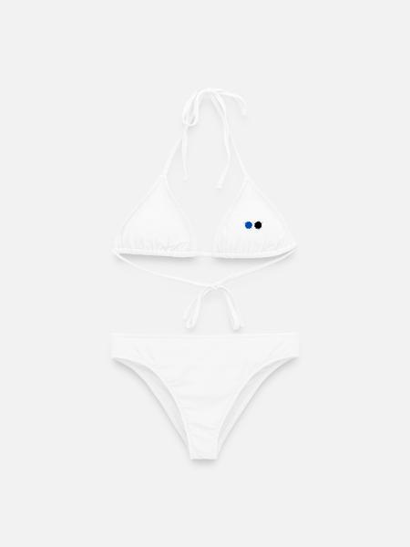 Blau und Schwarz - Frauen Bikini - Weiß