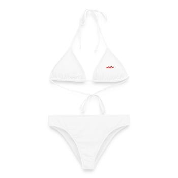 Ho Ho Ho Santa Schriftzug - Frauen Bikini - Weiß - Vorne - AI Model Female 172 dark (172cm)