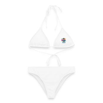 Gamer Kid avec manette et écouteurs - Bikini femme - blanc - Devant - AI Model Female 172 dark (172cm)