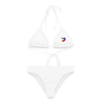 Drapeau du cœur des Philippines - Bikini femme - blanc - Devant - AI Model Female 172 dark (172cm)