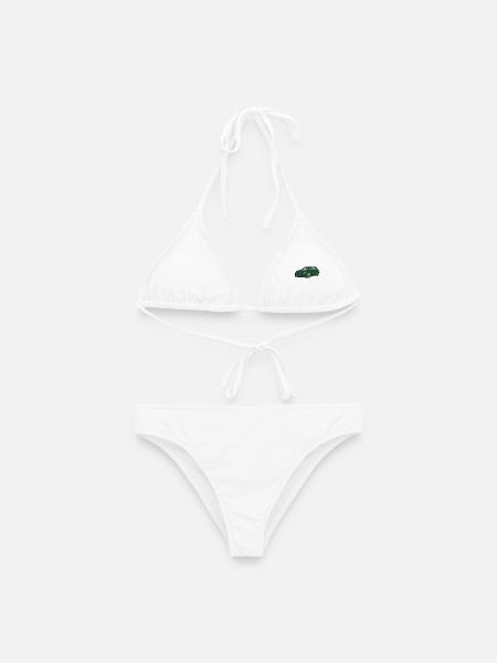 Grüner Sportwagen Kombi - Frauen Bikini - Weiß