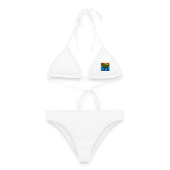dinosaure - Bikini femme - blanc - Devant - AI Model Female 172 dark (172cm)