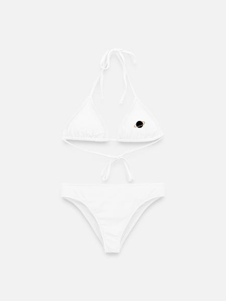 Saturn Planet Weltraum Minimalistisch - Frauen Bikini - Weiß