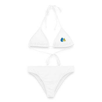 Water Leak Warning Solid Icon Moisture Symbol - Women's Bikini - white - Front - AI Model Female 172 dark (172cm)