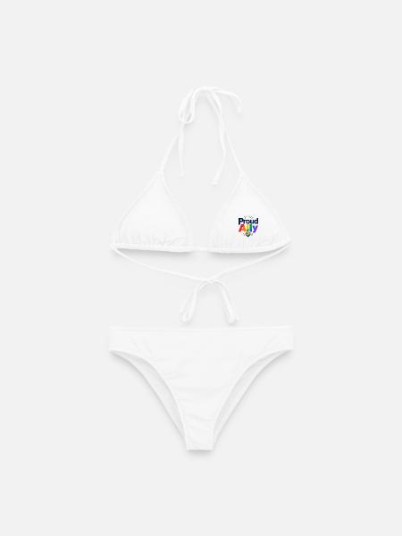 Proud Ally Spruch für LGBTQ Aktivisten & Fans CSD - Frauen Bikini - Weiß
