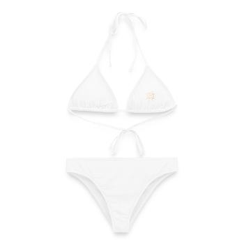 Yoga om Namaste Citations cool Gold Sun Meditation - Bikini femme - blanc - Devant - AI Model Female 172 dark (172cm)