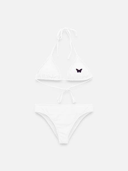 Holografischer Neon-Schmetterling - Frauen Bikini - Weiß