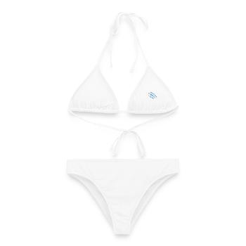 Bayern Flagge - Frauen Bikini - Weiß - Vorne - AI Model Female 172 dark (172cm)
