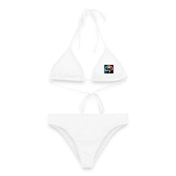 Faultier - Frauen Bikini - Weiß - Vorne - AI Model Female 172 dark (172cm)