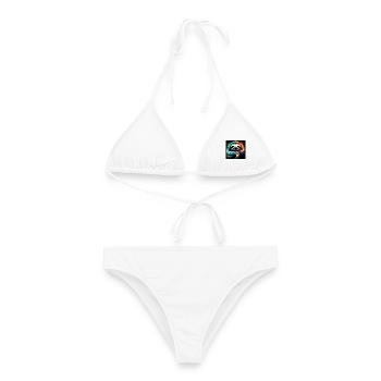 Faultier - Frauen Bikini - Weiß - Vorne - AI Model Female 172 dark (172cm)