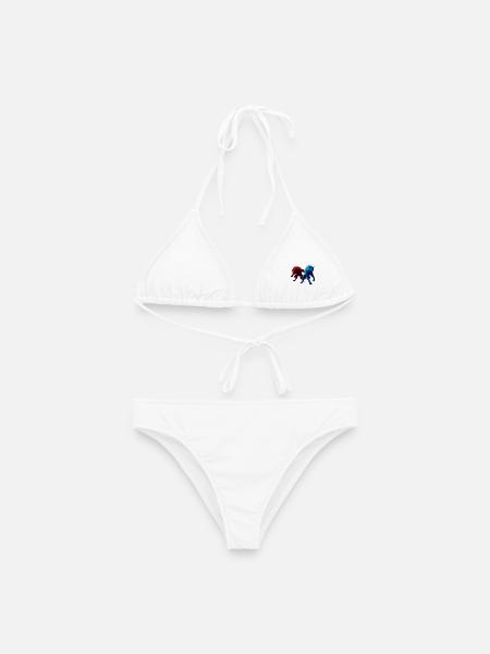 Zweifarbige Wölfe im Angriff - Frauen Bikini - Weiß