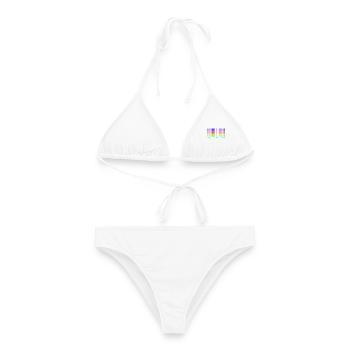 Barcode Regenbogen "UNBEZAHLBAR"  - Frauen Bikini - Weiß - Vorne - AI Model Female 172 dark (172cm)