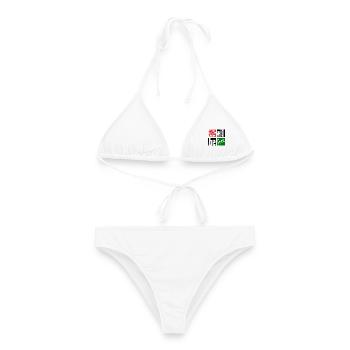 palestine will be free - on white - Frauen Bikini - Weiß - Vorne - AI Model Female 172 dark (172cm)