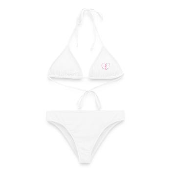 Zerbrochenes Pinkes Herz - Frauen Bikini - Weiß - Vorne - AI Model Female 172 dark (172cm)