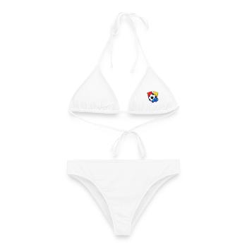 Schiedsrichterpfiff sowie rote und gelbe Karten - Frauen Bikini - Weiß - Vorne - AI Model Female 172 dark (172cm)