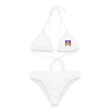Astronaut im Farbnebel - Frauen Bikini - Weiß - Vorne - AI Model Female 172 dark (172cm)