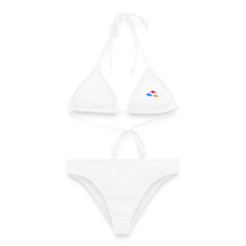 Bunte Fischsilhouetten Trio - Frauen Bikini - Weiß - Vorne - AI Model Female 172 dark (172cm)