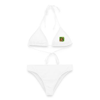 Leopard im Dschungel im Farbenspiel - Frauen Bikini - Weiß - Vorne - AI Model Female 172 dark (172cm)
