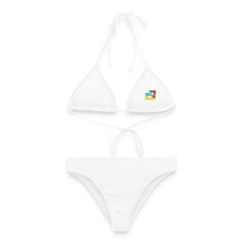 Baum Magnet Cartoon Abenteuer - Frauen Bikini - Weiß - Vorne - AI Model Female 172 dark (172cm)