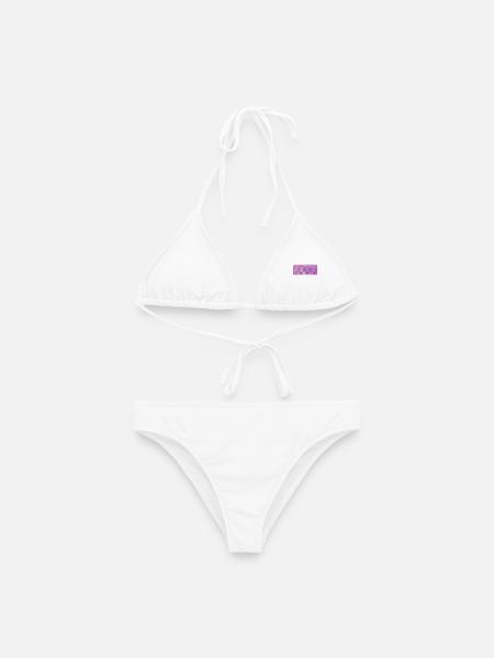 Farbstrudel Neon Wellen - Frauen Bikini - Weiß