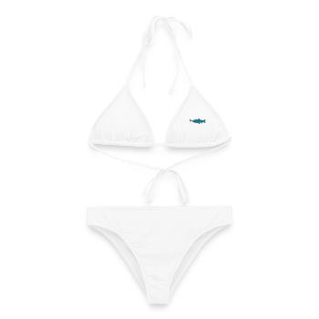 Vecteur de morsure de la truite à la mouche - Bikini femme - blanc - Devant - AI Model Female 172 dark (172cm)