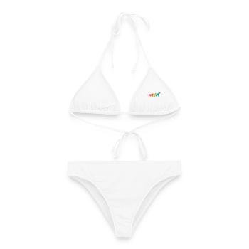 Geparden Trio Retro Style - Frauen Bikini - Weiß - Vorne - AI Model Female 172 dark (172cm)
