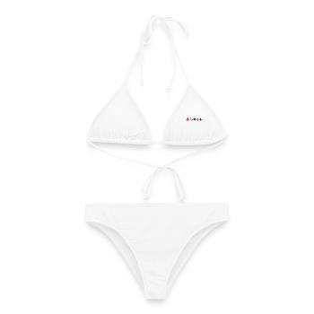 Cardio cardiaque Drapeau Danemark, drapeau Russie - Bikini femme - blanc - Devant - AI Model Female 172 dark (172cm)