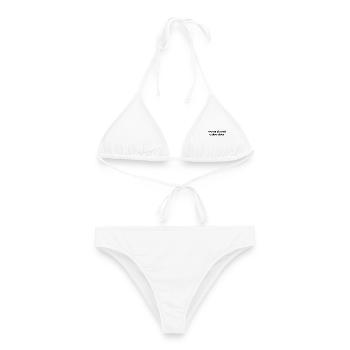 Achtsame Erinnerung | Du darfst langsamer machen - Frauen Bikini - Weiß - Vorne - AI Model Female 172 dark (172cm)