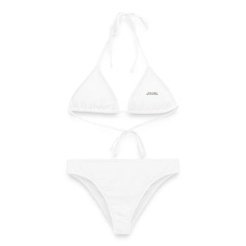 Bequem Ungemütlich Typografie - Frauen Bikini - Weiß - Vorne - AI Model Female 172 dark (172cm)