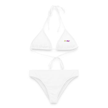 OK MAUS, THE PARTY HAS ARRIVED, KANN LOSGEHEN MAUS - Frauen Bikini - Weiß - Vorne - AI Model Female 172 dark (172cm)