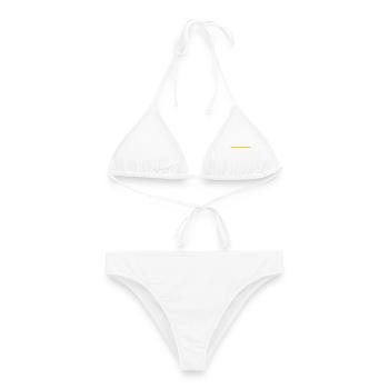 Vorsicht Sicherheits-Klebeband-Linien-Symbol - Frauen Bikini - Weiß - Vorne - AI Model Female 172 dark (172cm)