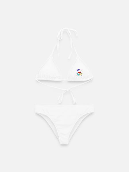 Schirm Regenschirme Regenschirm Unwetter Wetter - Frauen Bikini - Weiß