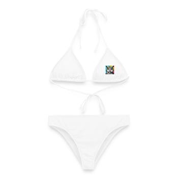 Eule - Frauen Bikini - Weiß - Vorne - AI Model Female 172 dark (172cm)