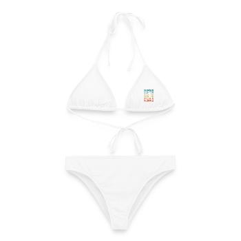 Retro Tennisspieler Spielt Vorhand - Frauen Bikini - Weiß - Vorne - AI Model Female 172 dark (172cm)