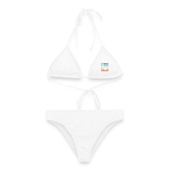 Retro Taucher Für Schnorcheln und Tauchen - Frauen Bikini - Weiß - Vorne - AI Model Female 172 dark (172cm)