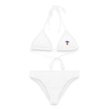 Süße Halloween-Fledermaus trägt ein Geschenk - Frauen Bikini - Weiß - Vorne - AI Model Female 172 dark (172cm)
