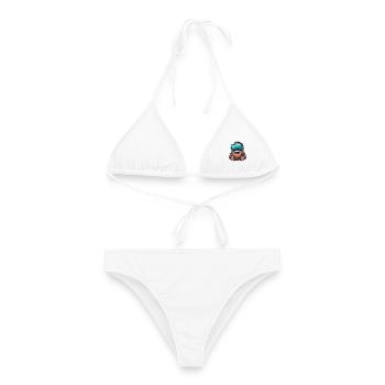Bigfoot Sasquatch Süß Comic Cartoon VR Virtual Rea - Frauen Bikini - Weiß - Vorne - AI Model Female 172 dark (172cm)