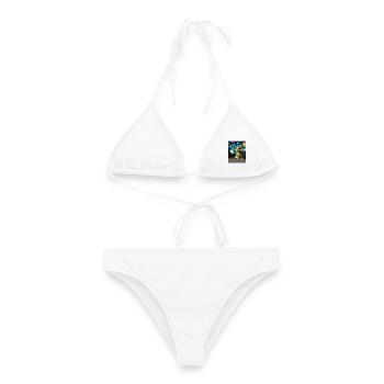 Zwergwidder Kaninchen Starry Night - Frauen Bikini - Weiß - Vorne - AI Model Female 172 dark (172cm)